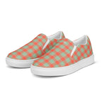Men’s Slip-On Canvas Shoes Spring Rain and Persimmon Plaid - Scottish Squares
