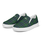 Men’s Slip-On Canvas Shoes Green Blue Orange Plaid Tartan