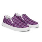 Men’s Slip-On Canvas Shoes Purple and Trendy Pink Plaid - Scottish Squares