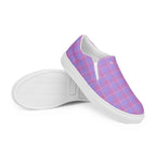 Men’s Slip-On Canvas Shoes Viola and Dull Lavender Plaid - Scottish Squares