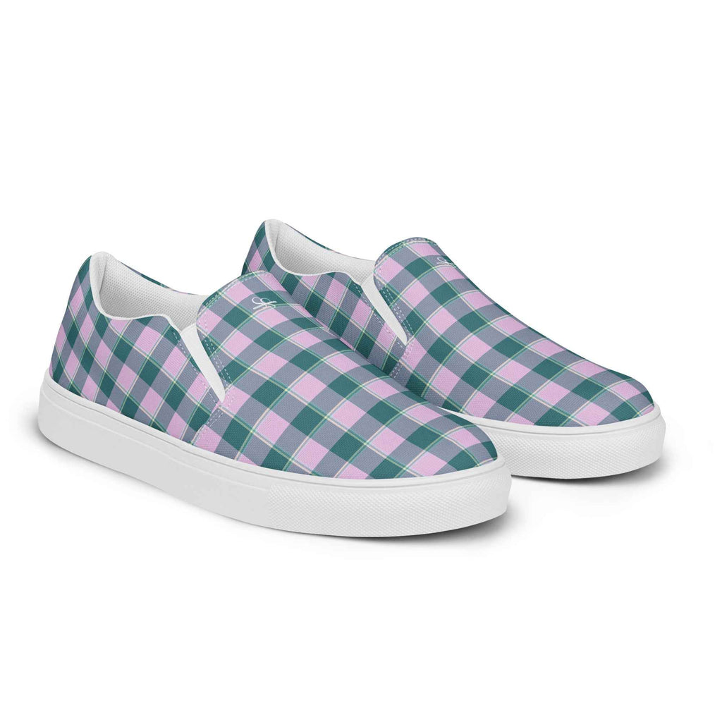 Men’s Slip-On Canvas Shoes Ming and Melanie Plaid - Scottish Squares
