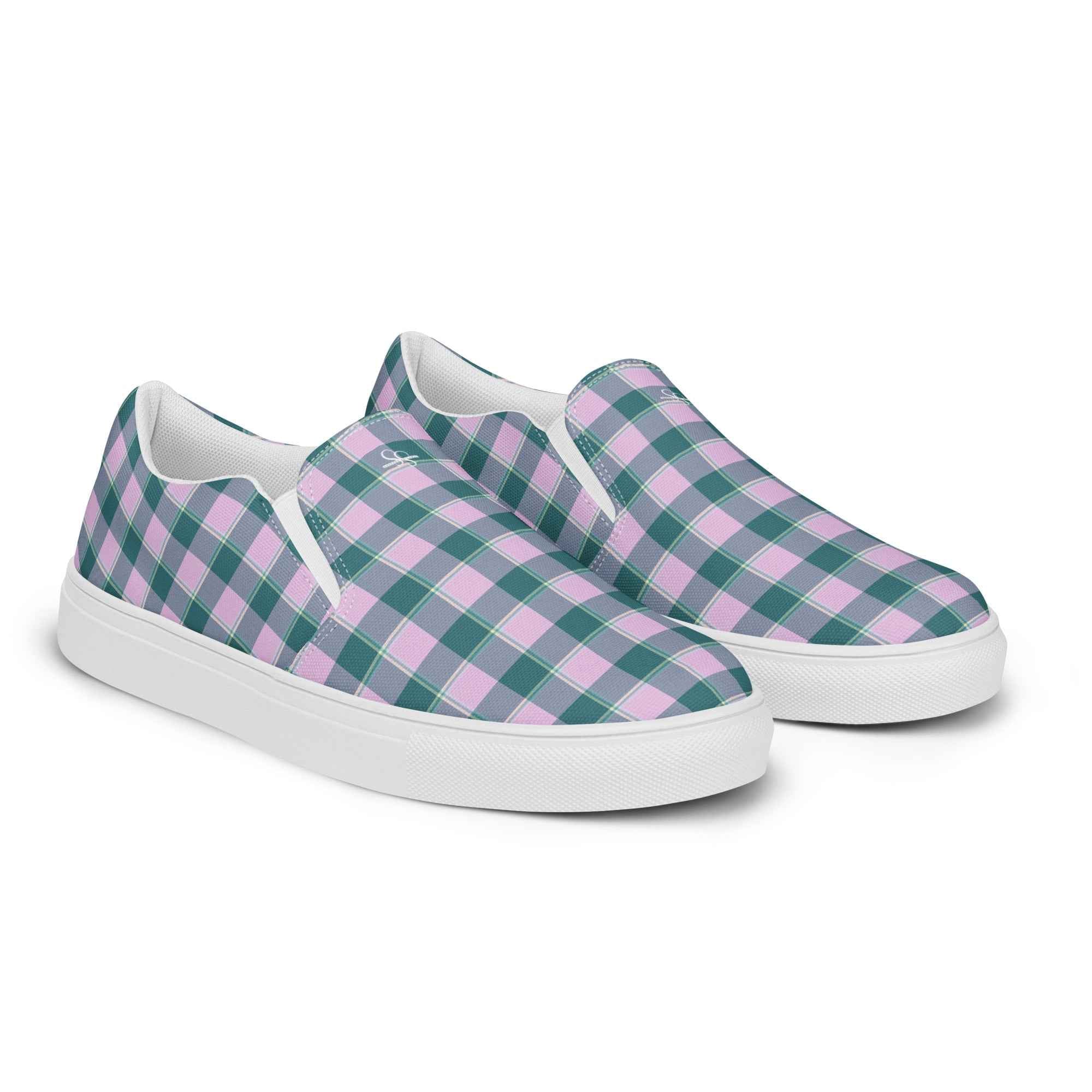 Men’s Slip-On Canvas Shoes Ming and Melanie Plaid - Scottish Squares