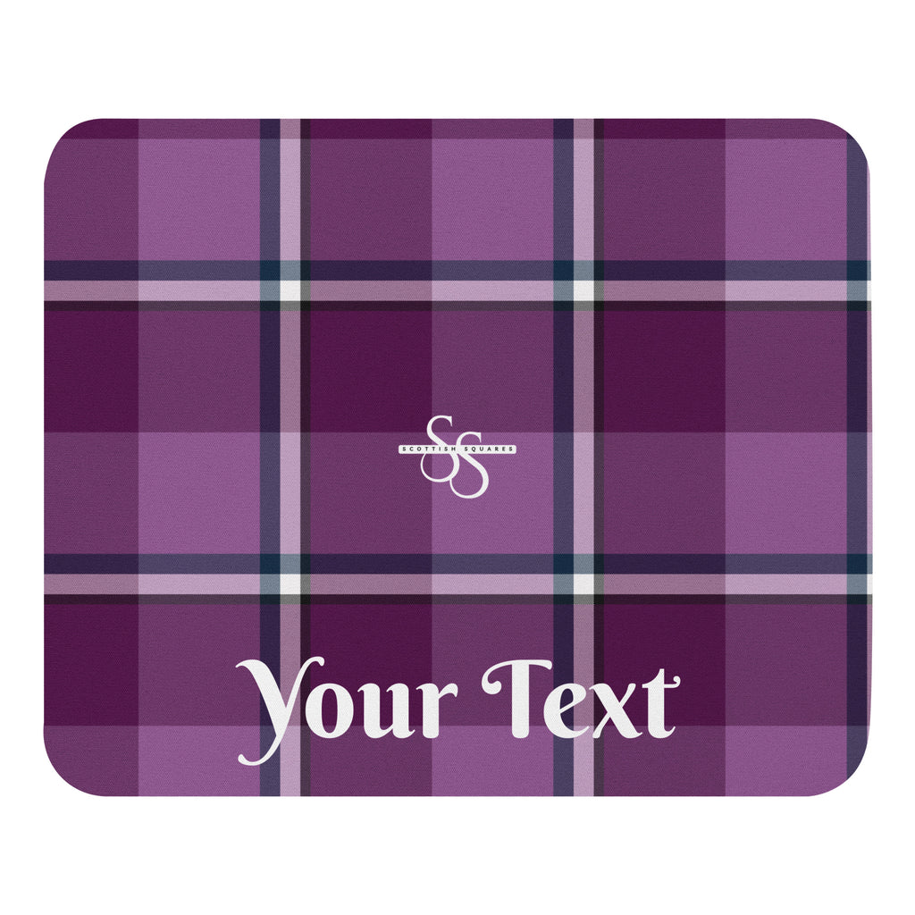 Personalized Purple and Trendy Pink Plaid Mouse Pad - Scottish Squares