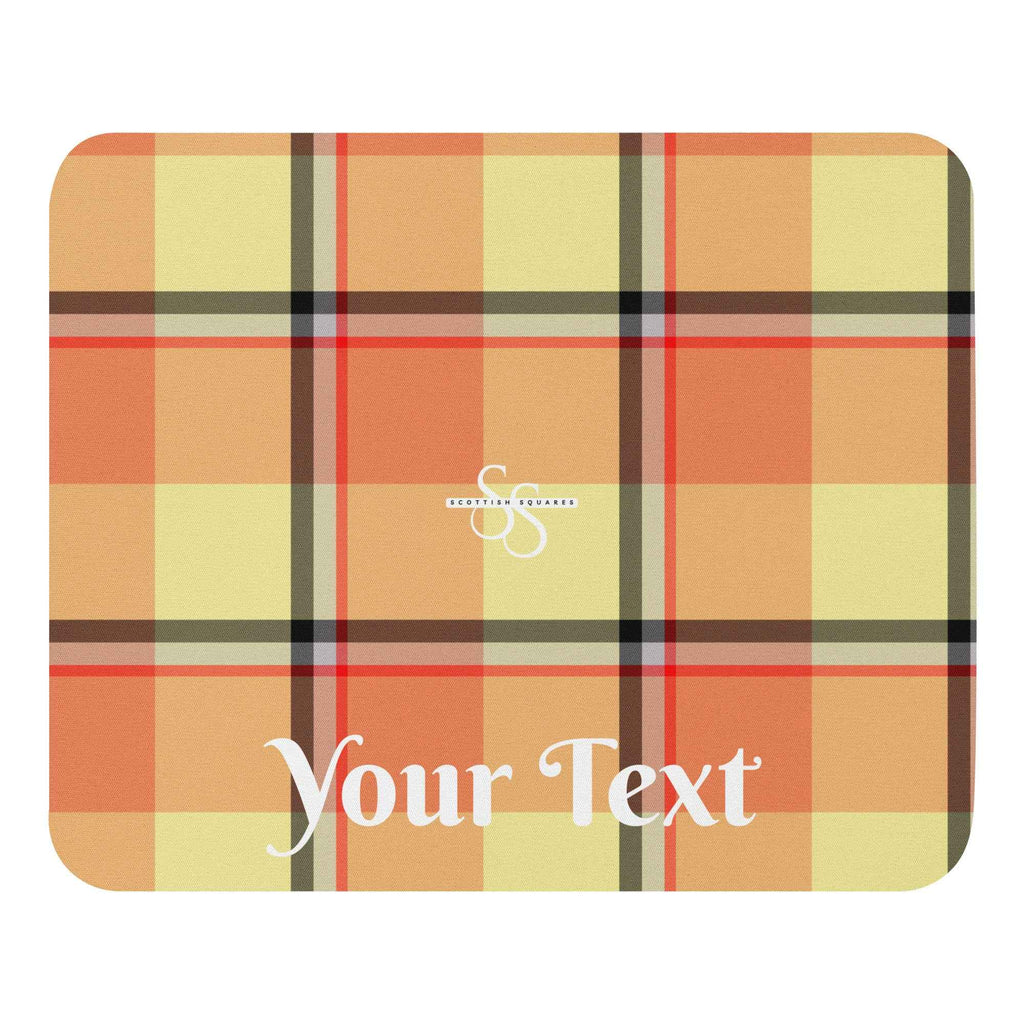 Personalized Claystone and Morning Mist Plaid Mouse Pad - Scottish Squares