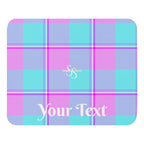 Personalized Mauve and Coastal Mist Plaid Mouse pad - Scottish Squares