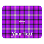 Personalized Electric Violet and Fuchsia Plaid Mouse Pad - Scottish Squares