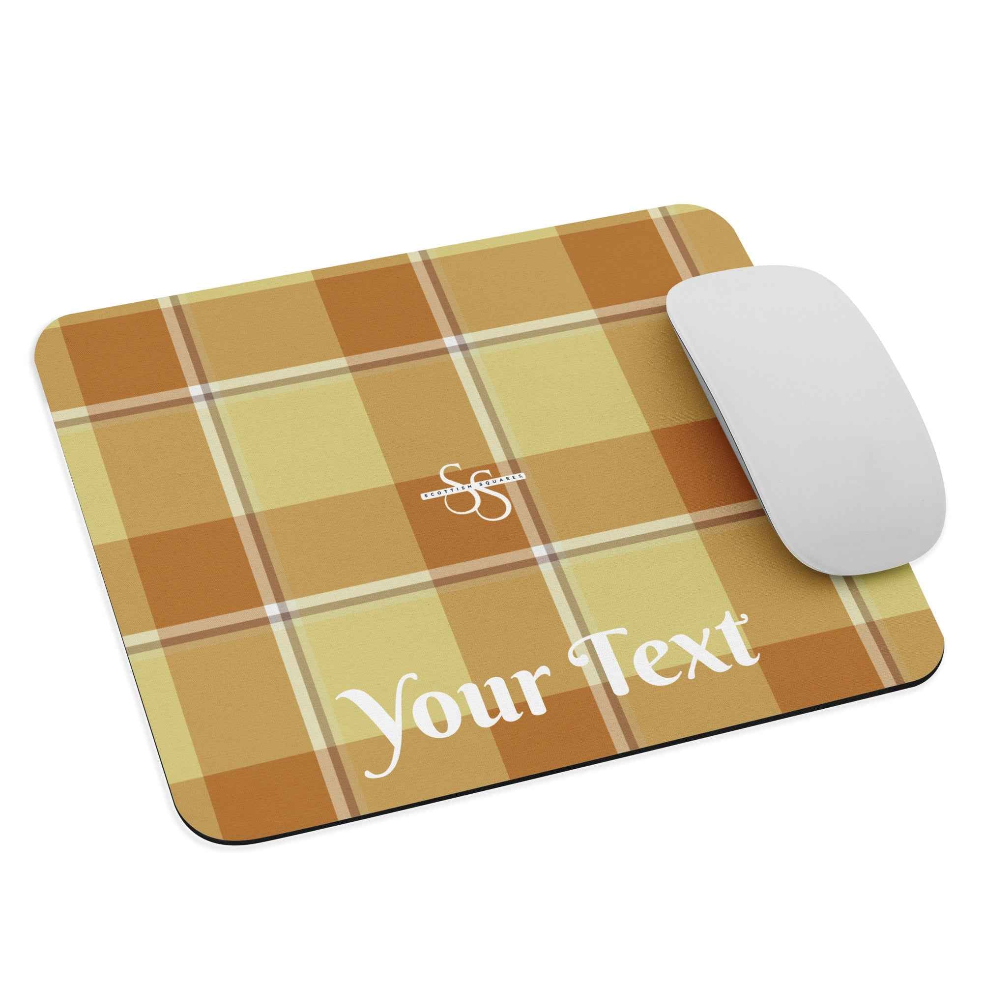 Personalized Zombie and Copper Plaid Mouse Pad - Scottish Squares