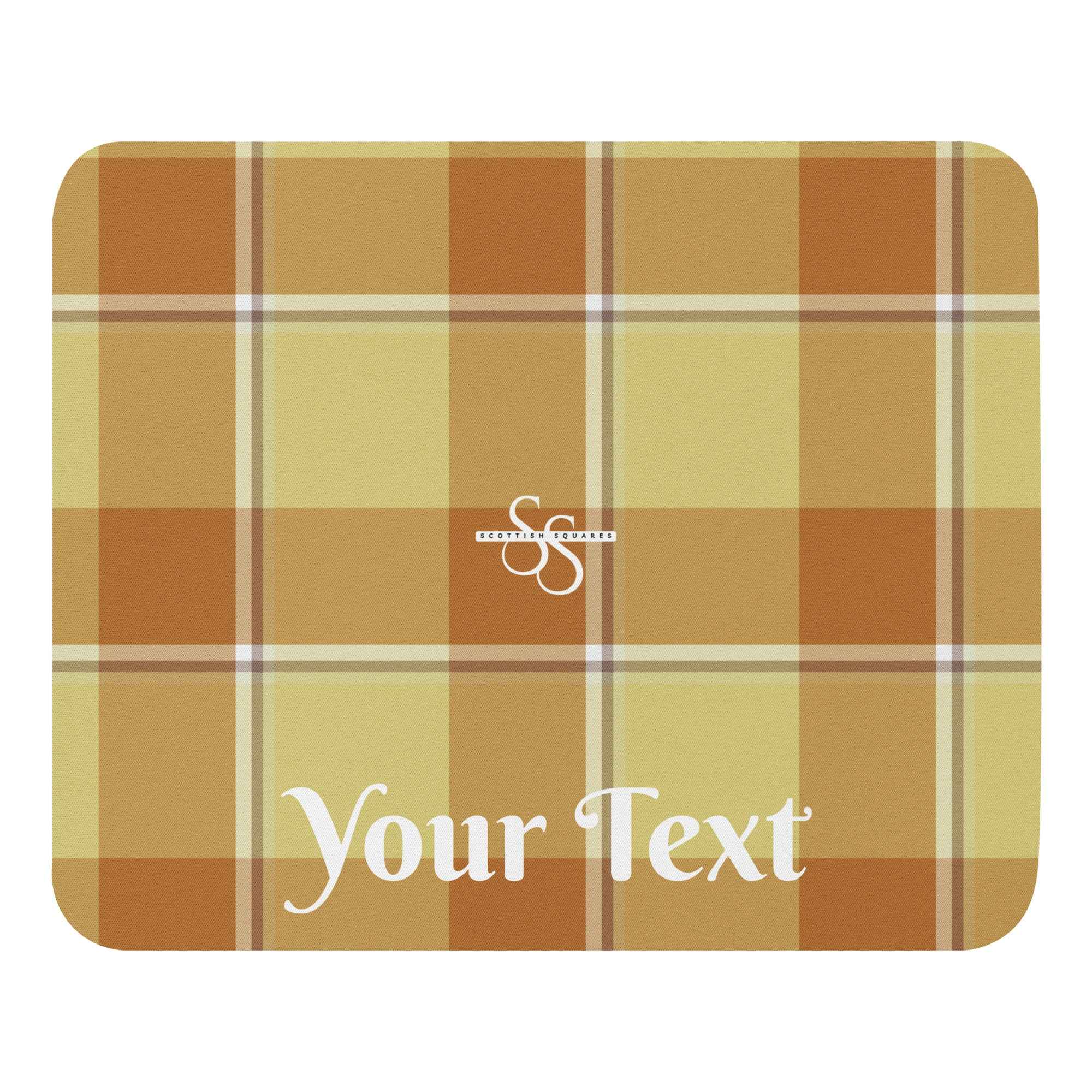 Personalized Zombie and Copper Plaid Mouse Pad - Scottish Squares