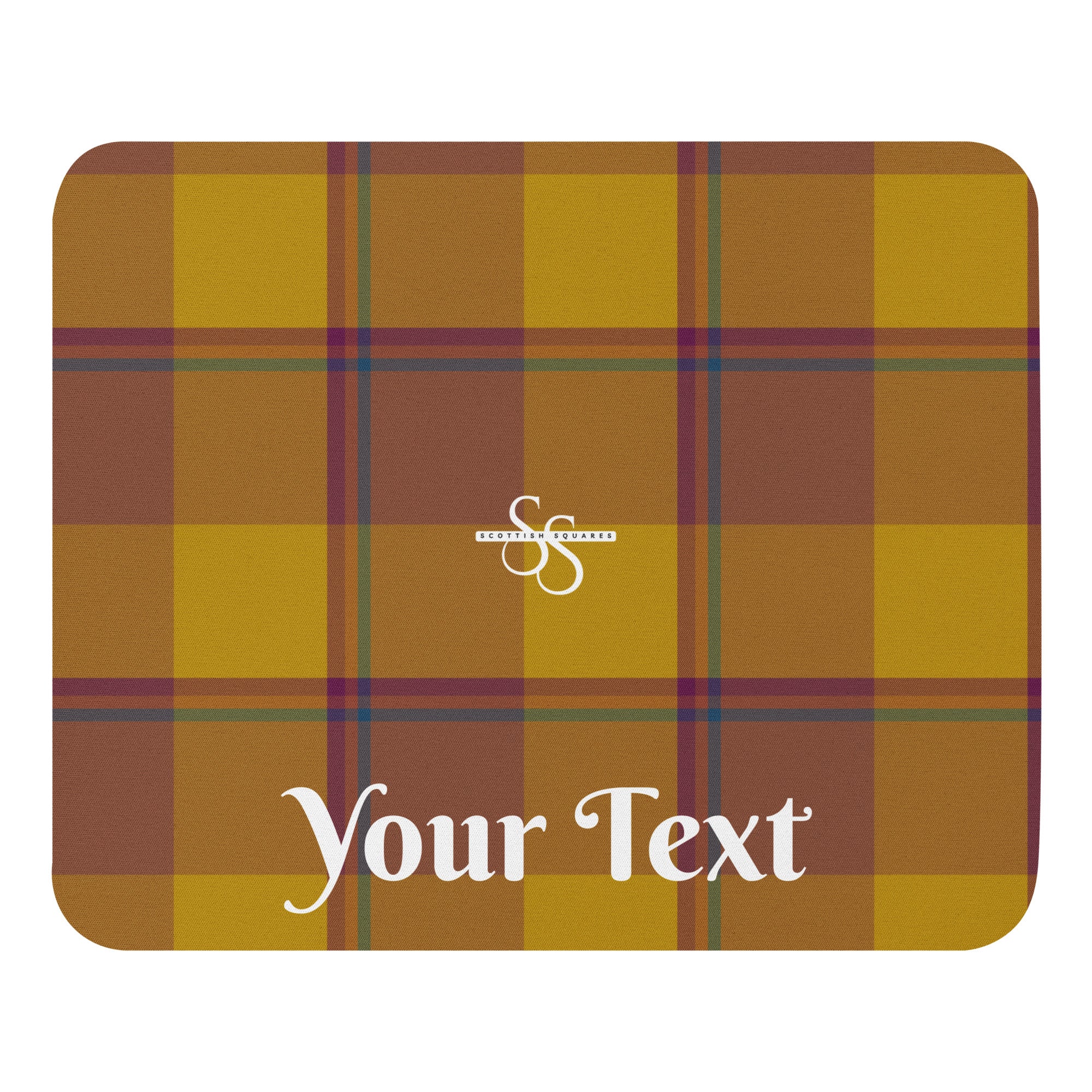 Personalized Potters Clay and Pizza Plaid Mouse Pad - Scottish Squares