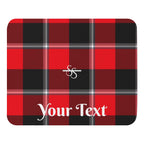 Personalized Red Ribbon and Heavy Metal Plaid Mouse Pad - Scottish Squares