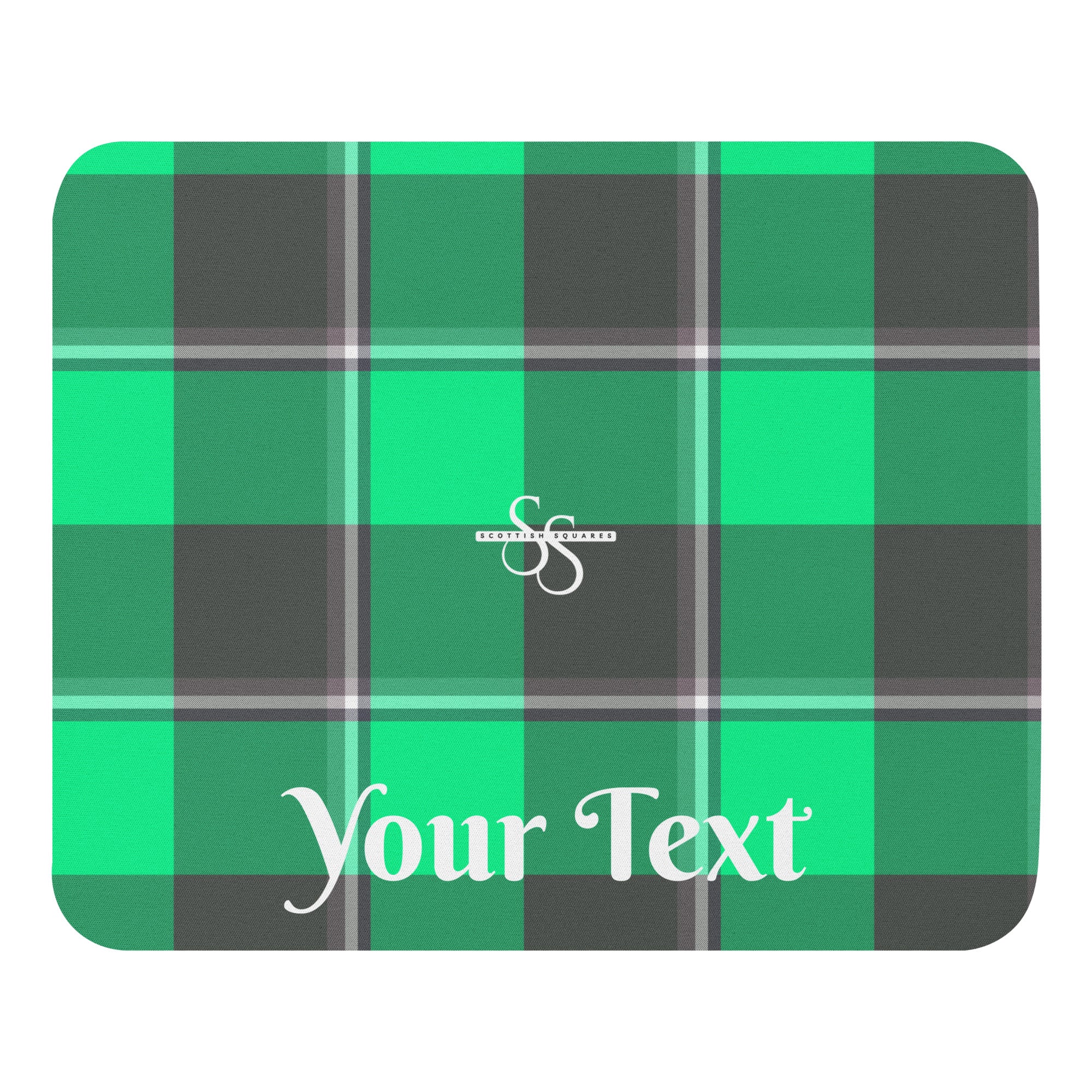 Personalized Spring Green and Finlandia Plaid Mouse Pad - Scottish Squares