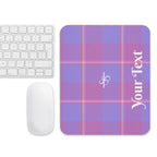 Personalized Viola and Dull Lavender Plaid Mouse Pad - Scottish Squares
