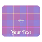 Personalized Viola and Dull Lavender Plaid Mouse Pad - Scottish Squares