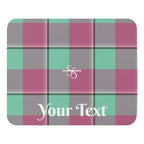 Personalized Vista Blue and Turkish Rose Plaid Mouse Pad - Scottish Squares