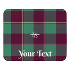 Personalized Ocean Green and Mulberry Wood Plaid Mouse Pad - Scottish Squares