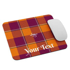 Personalized Tahiti Gold and Rose Bud Cherry Plaid Mouse Pad - Scottish Squares