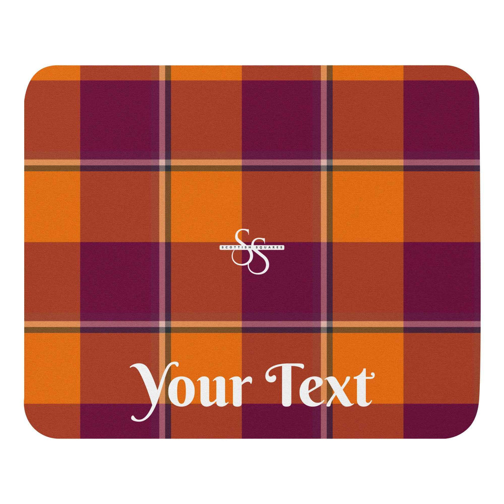 Personalized Tahiti Gold and Rose Bud Cherry Plaid Mouse Pad - Scottish Squares