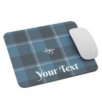 Personalized Hoki and Shuttle Gray Plaid Mouse Pad - Scottish Squares