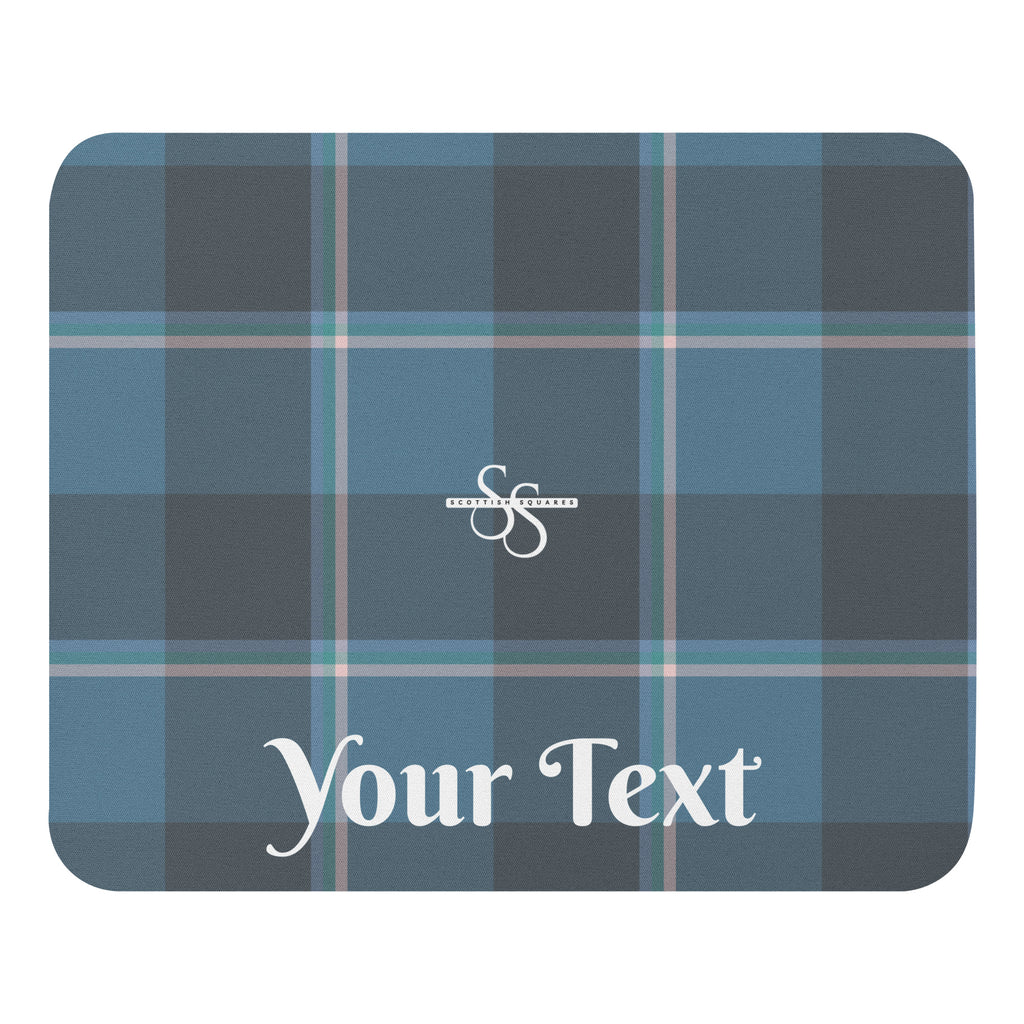 Personalized Hoki and Shuttle Gray Plaid Mouse Pad - Scottish Squares