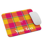 Personalized Corn and Razzmatazz Plaid Mouse Pad - Scottish Squares
