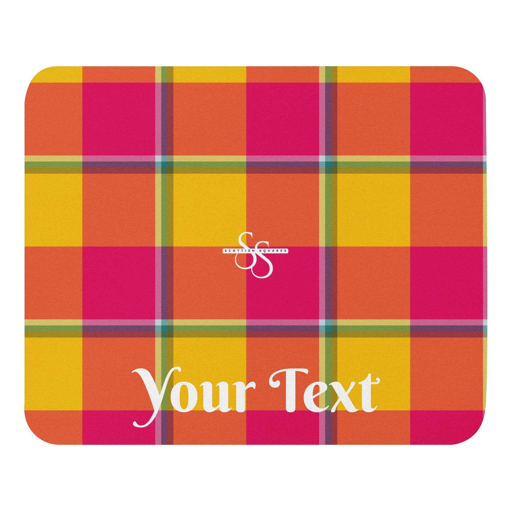 Personalized Corn and Razzmatazz Plaid Mouse Pad - Scottish Squares
