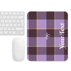 Personalized Light Wisteria and Livid Brown Plaid Mouse Pad - Scottish Squares