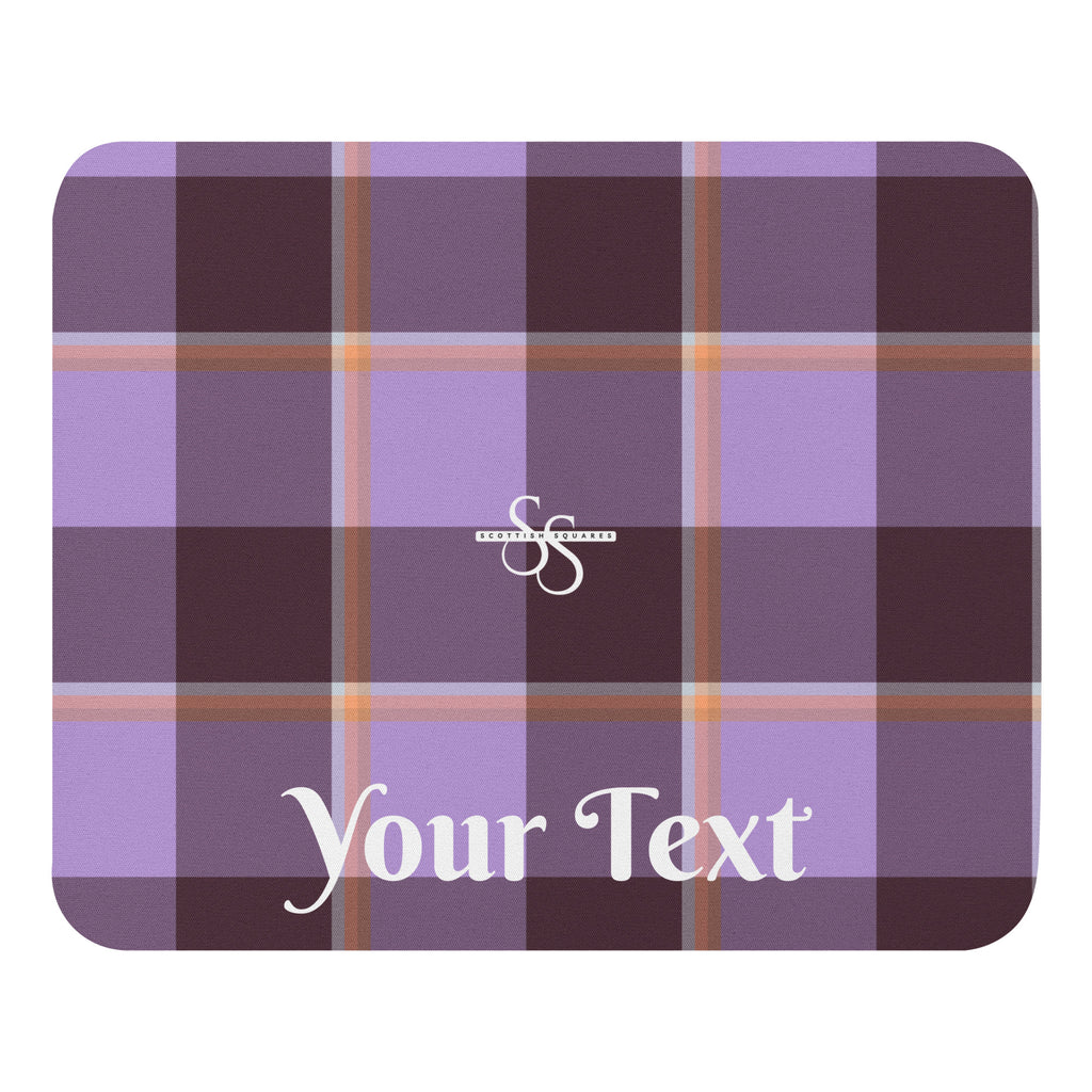 Personalized Light Wisteria and Livid Brown Plaid Mouse Pad - Scottish Squares
