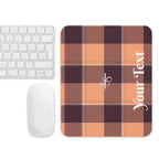 Personalized Hit Pink and Livid Brown Plaid Mouse Pad - Scottish Squares