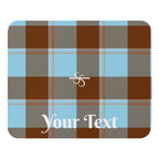 Personalized Blizzard Blue and Livid Brown Plaid Mouse Pad - Scottish Squares