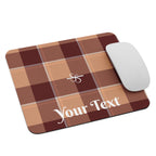 Personalized Whiskey and Livid Brown Plaid Mouse Pad - Scottish Squares