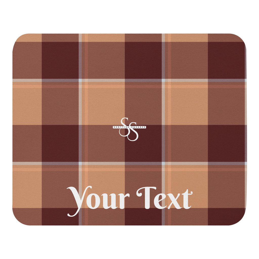 Personalized Whiskey and Livid Brown Plaid Mouse Pad - Scottish Squares