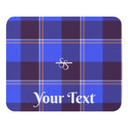 Personalized Cornflower Blue and Livid Brown Plaid Mouse Pad - Scottish Squares