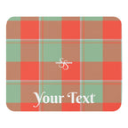 Personalized Spring Rain and Persimmon Plaid Mouse Pad - Scottish Squares