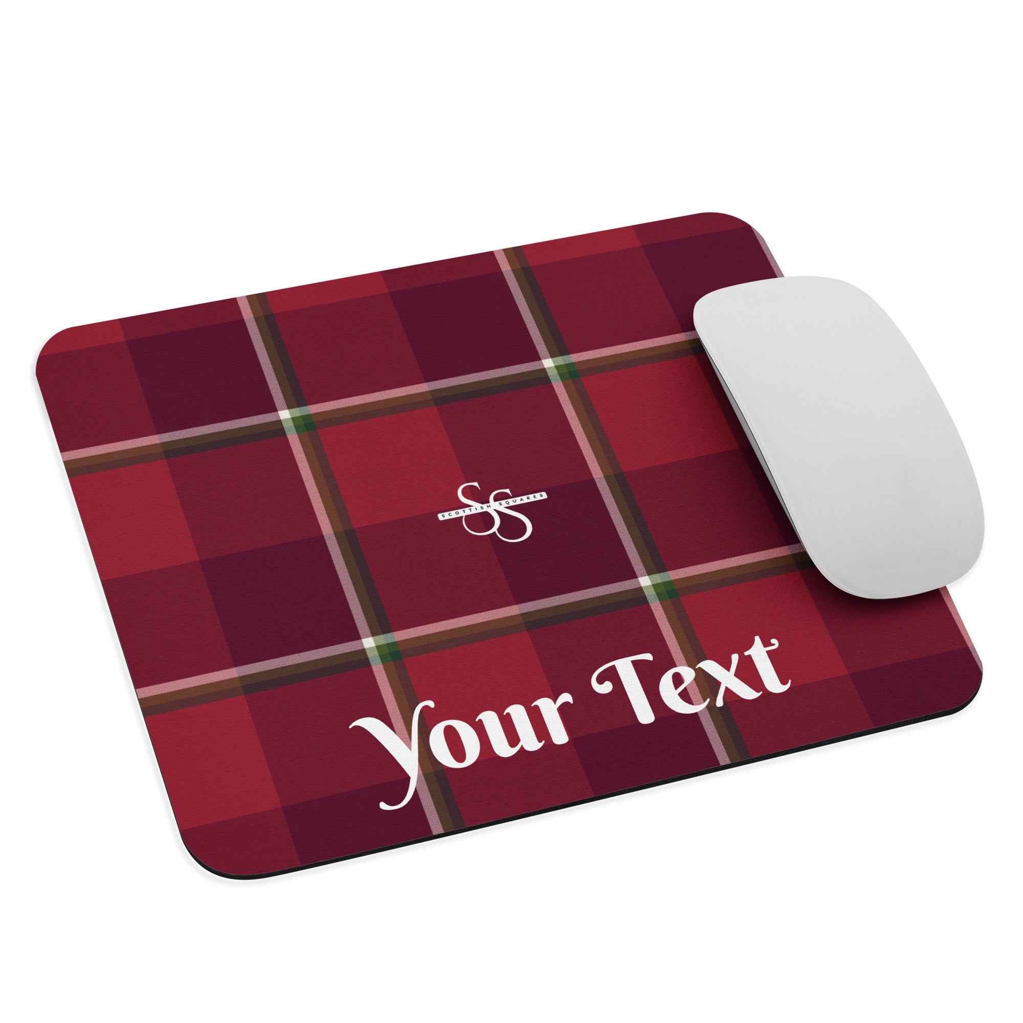 Personalized Old Brick and Cab Sav Plaid Mouse Pad - Scottish Squares