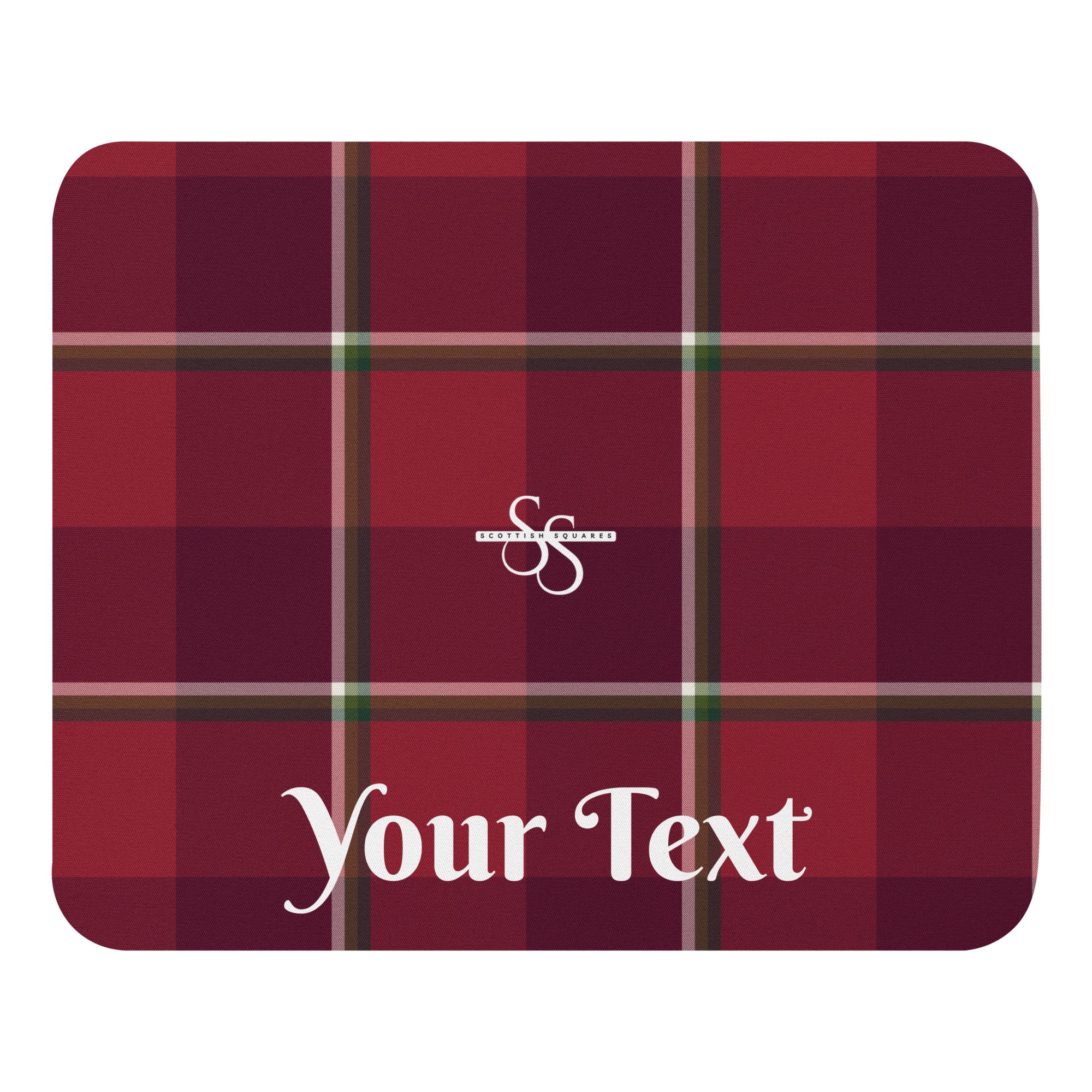 Personalized Old Brick and Cab Sav Plaid Mouse Pad - Scottish Squares