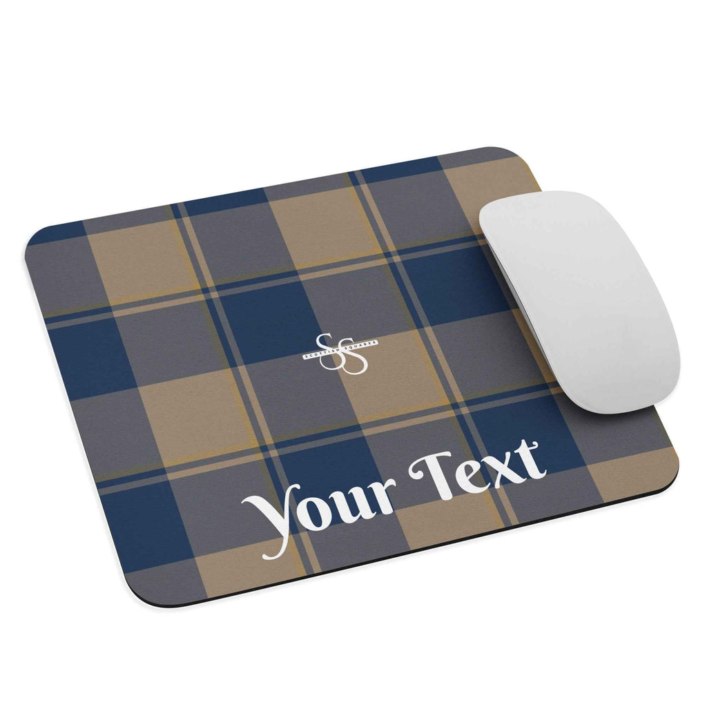 Personalized Cello and Donkey Brown Plaid Mouse Pad - Scottish Squares