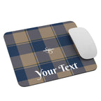 Personalized Cello and Donkey Brown Plaid Mouse Pad - Scottish Squares