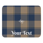 Personalized Cello and Donkey Brown Plaid Mouse Pad - Scottish Squares