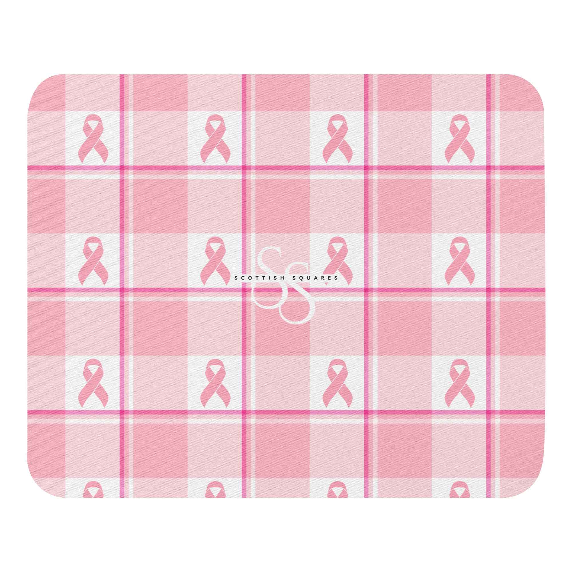 Mouse Pad Breast Cancer Awareness Plaid - Scottish Squares