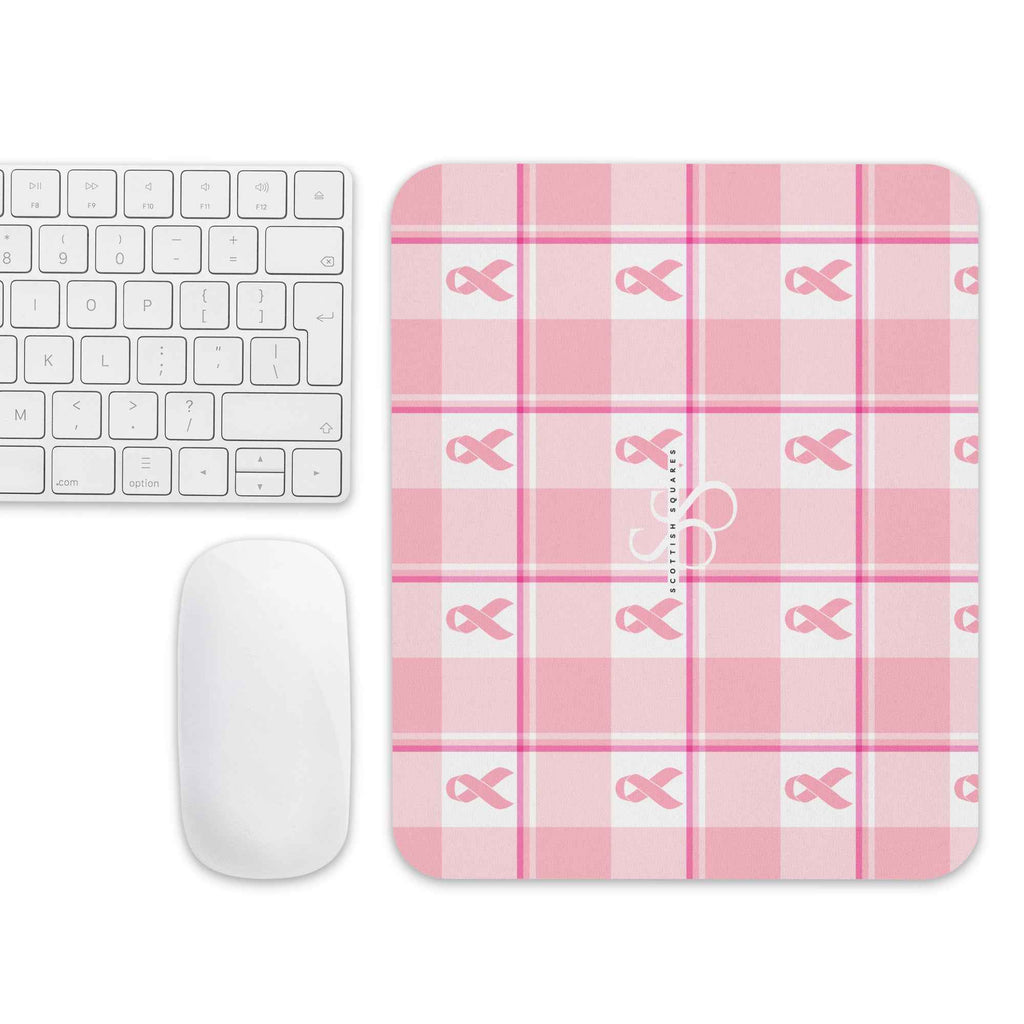 Mouse Pad Breast Cancer Awareness Plaid - Scottish Squares