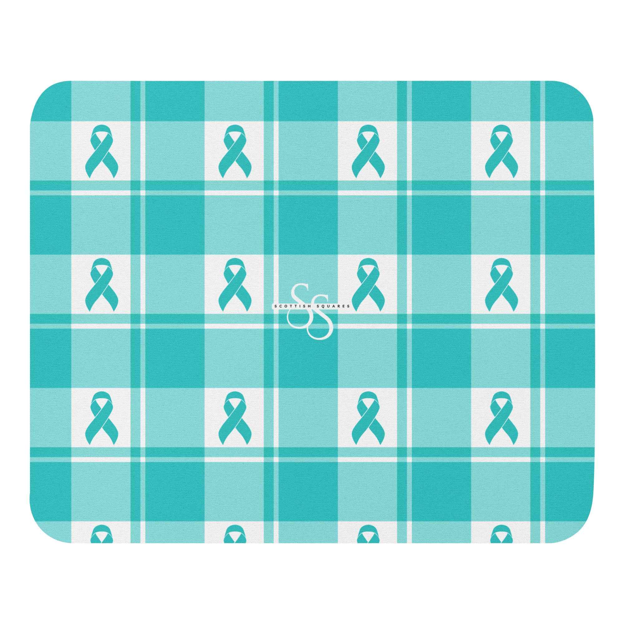 Mouse Pad Ovarian Cancer Awareness Plaid - Scottish Squares
