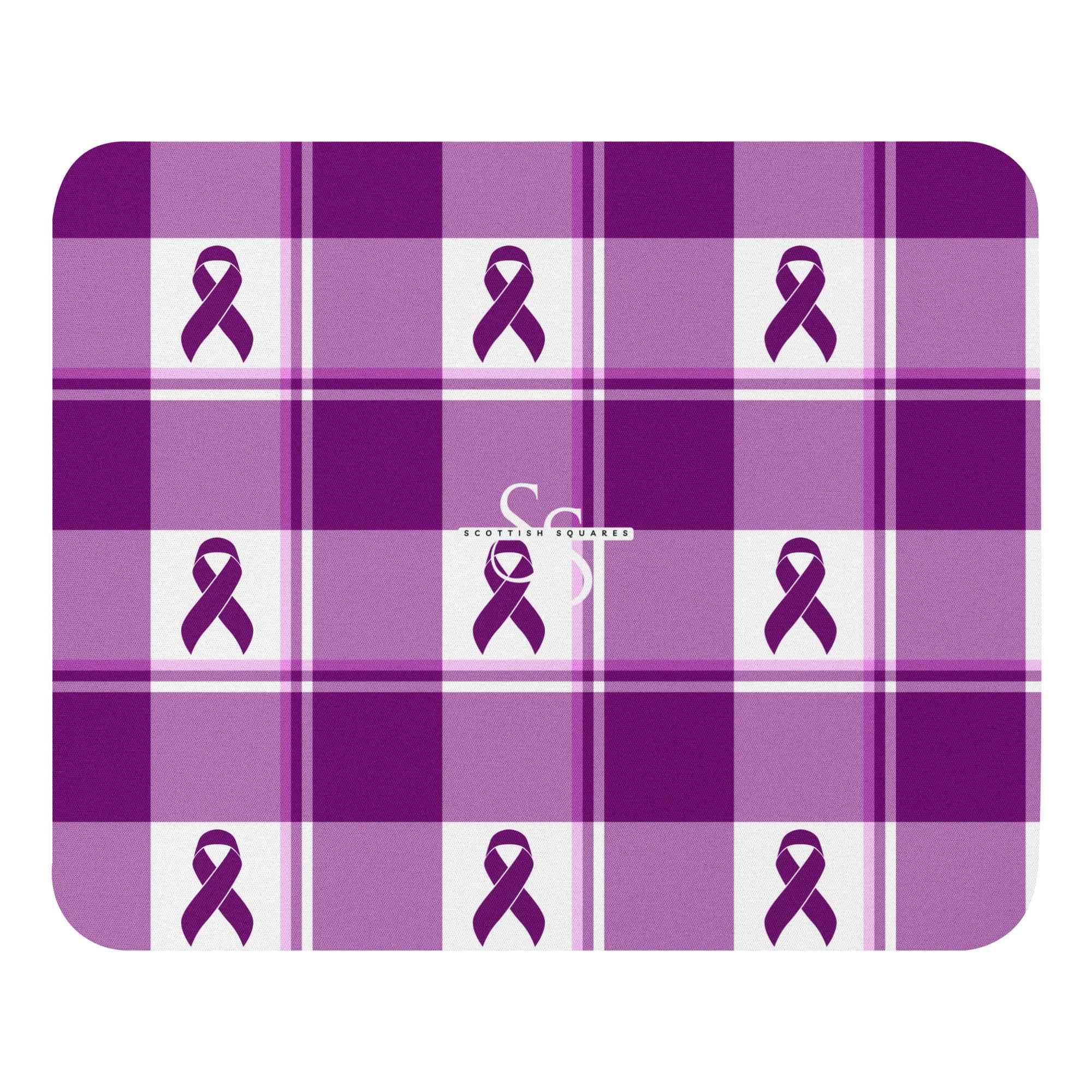 Mouse Pad Pancreatic Cancer Awareness Plaid - Scottish Squares