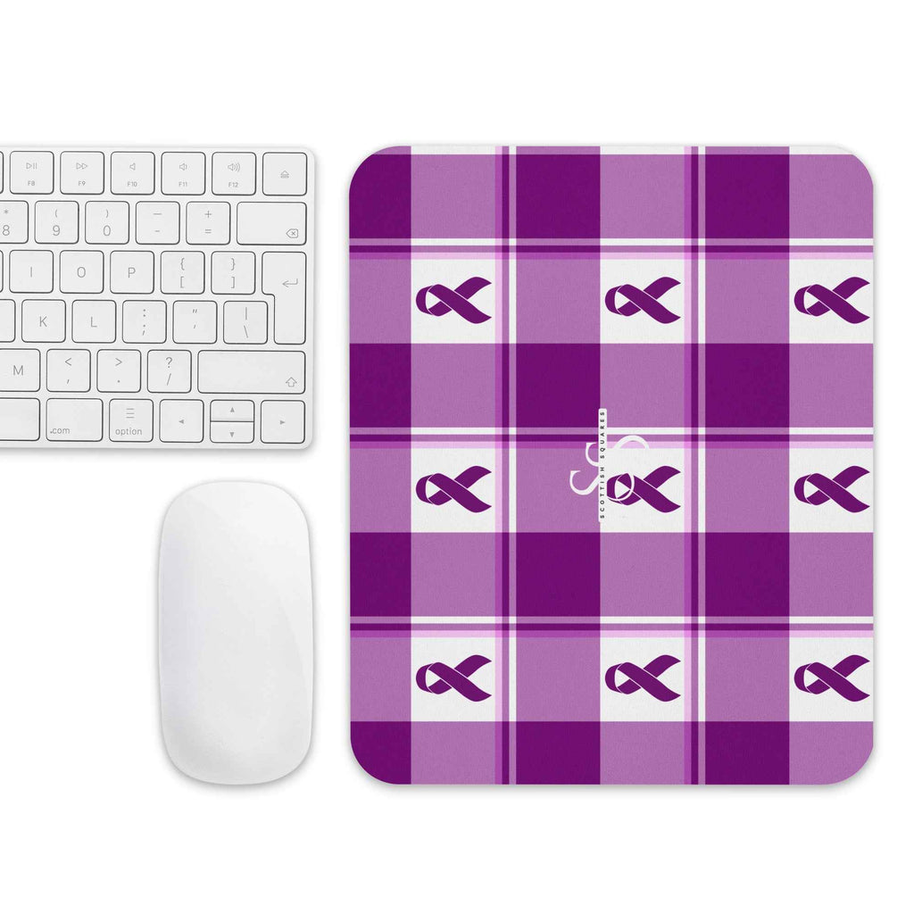 Mouse Pad Pancreatic Cancer Awareness Plaid - Scottish Squares