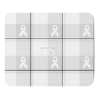 Mouse Pad Lung Cancer Awareness Plaid, White Ribbon, Supportive Gift - Scottish Squares