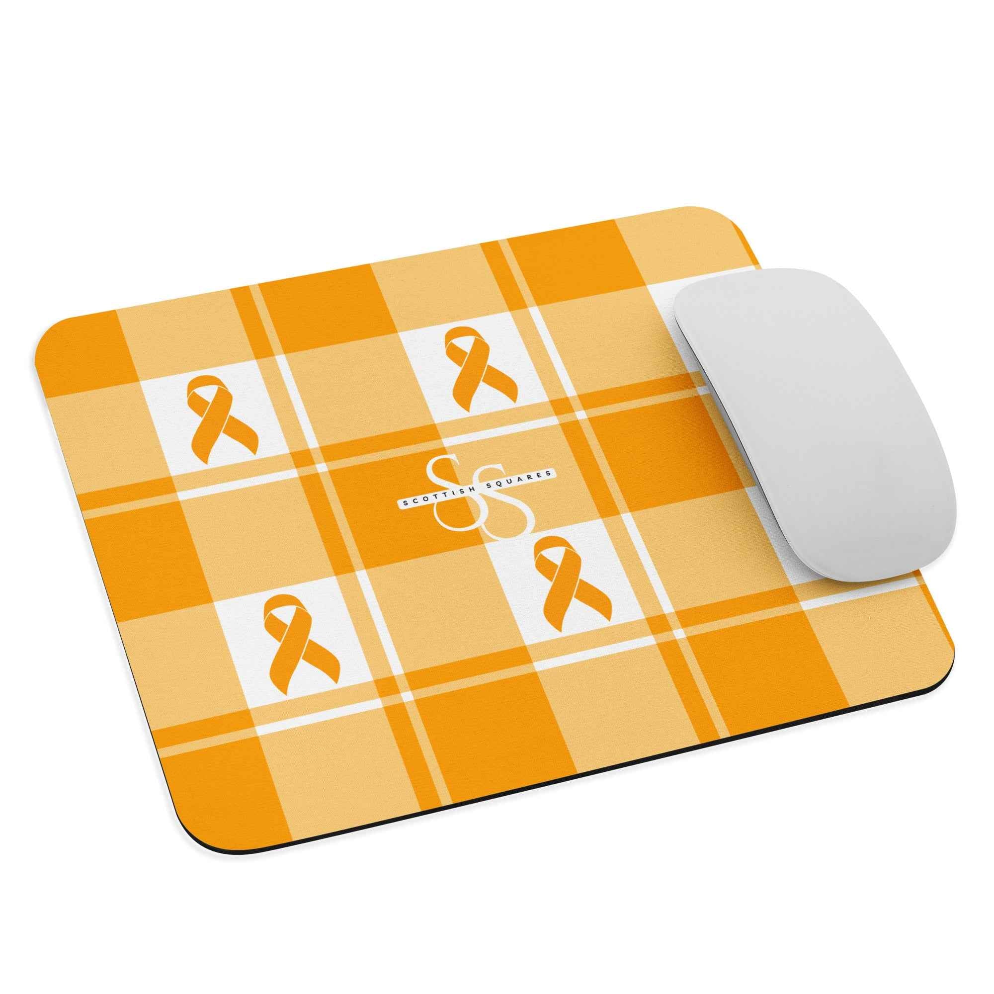 Mouse Pad Kidney Cancer Awareness Plaid, Orange Ribbon, Supportive Gift Default Title - Scottish Squares