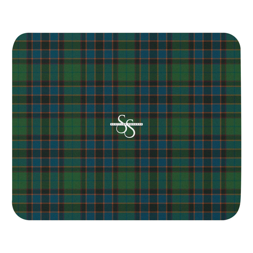 Mouse Pad Green Blue Orange Plaid Tartan