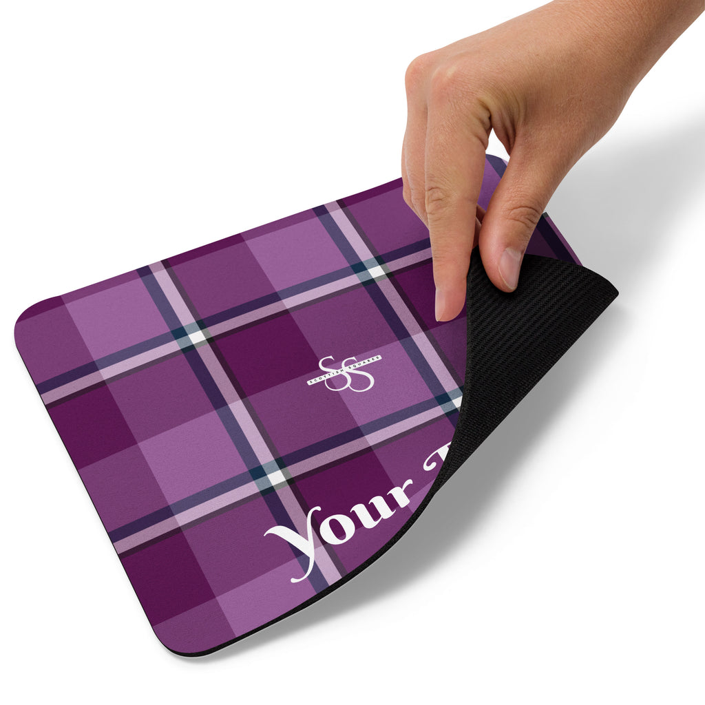 Personalized Purple and Trendy Pink Plaid Mouse Pad - Scottish Squares