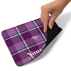 Personalized Purple and Trendy Pink Plaid Mouse Pad - Scottish Squares