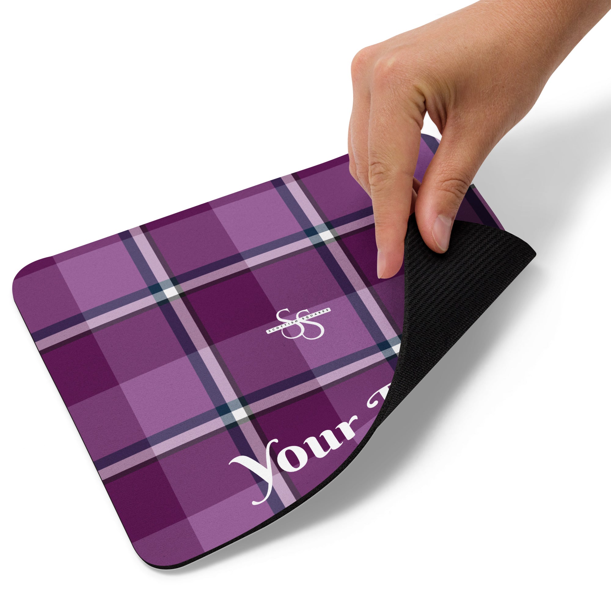 Personalized Purple and Trendy Pink Plaid Mouse Pad - Scottish Squares
