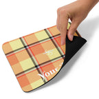 Personalized Claystone and Morning Mist Plaid Mouse Pad - Scottish Squares